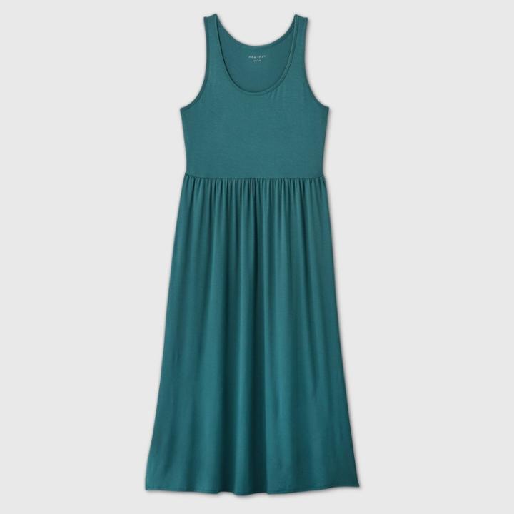 Women's Plus Size Sleeveless A-line Babydoll Dress - Ava & Viv Green