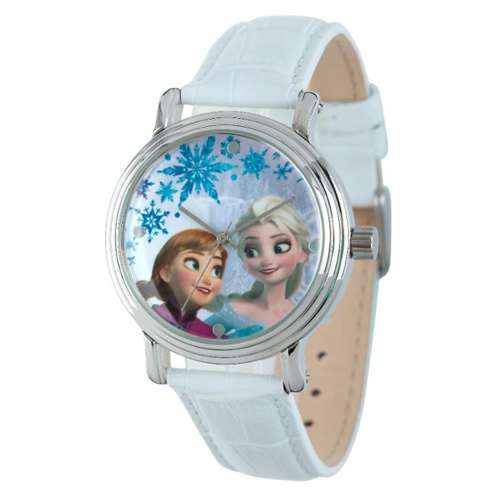 Women's Disney Frozen Anna And Elsa Vintage With Alloy Case - White,