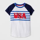 Girls' Short Sleeve Americana Usa Graphic T-shirt - Cat & Jack White