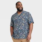 Men's Big & Tall Short Sleeve Button-down Camp Shirt - Goodfellow & Co Charcoal Gray