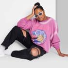 Women's Plus Size Oversized Sweatshirt - Wild Fable Pink