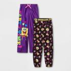 Girls' Spongebob Squarepants 2pk Pajama Pants - Black/purple