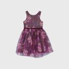 Zenzi Toddler Girls' Sparkle Floral Tank Top Dress - Burgundy