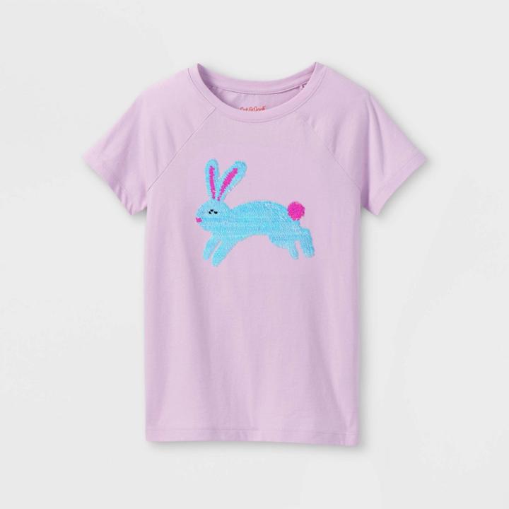 Girls' Flip Sequin Short Sleeve T-shirt - Cat & Jack Light Purple