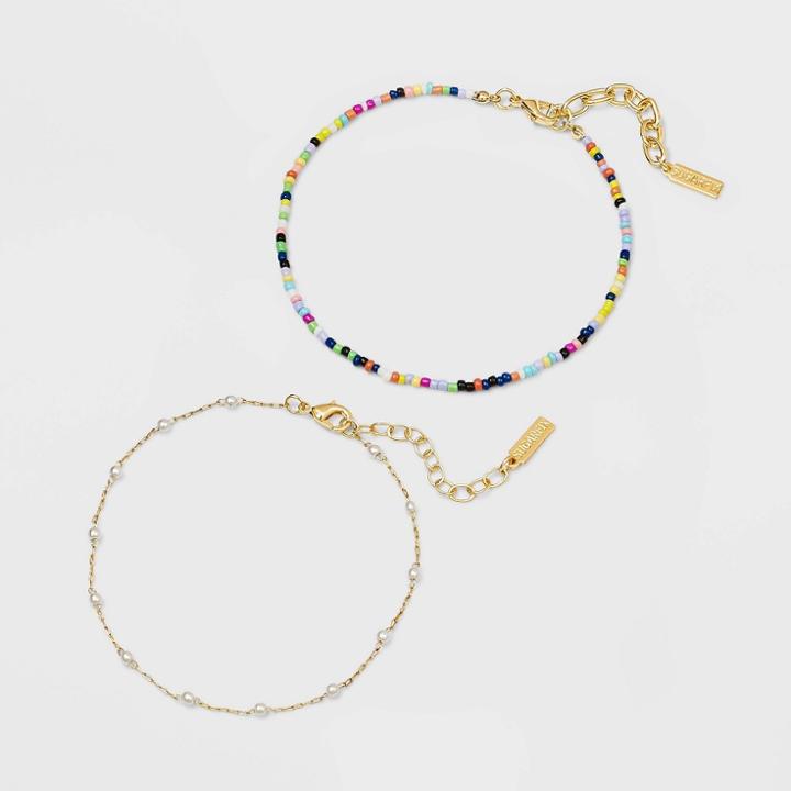 Sugarfix By Baublebar Beaded And Pearl Anklet