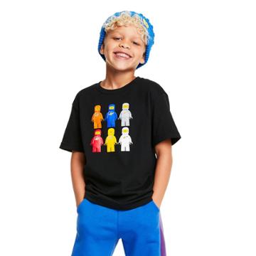 Kids' Lego Minifigure Astronauts Short Sleeve Graphic T-shirt - Lego Collection X Target Black