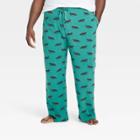 Men's Big & Tall Fox Print Microfleece Pajama Pants - Goodfellow & Co Green
