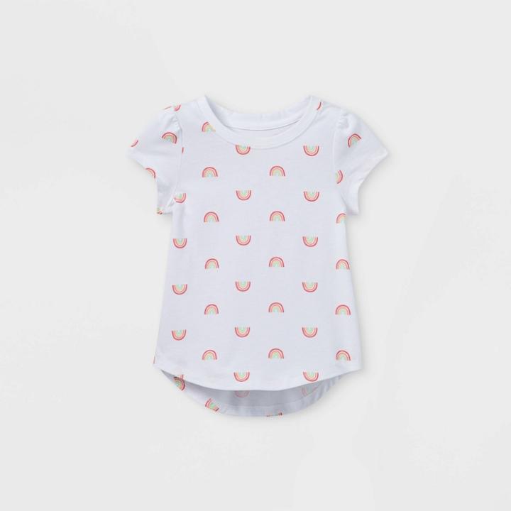 Toddler Girls' Rainbow Short Sleeve T-shirt - Cat & Jack White