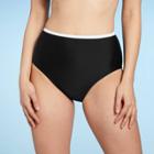Kona Sol Women's Contrast Trim Medium Coverage High Waist Bikini Bottom - Kona