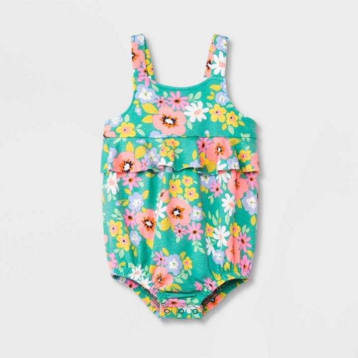 Baby Girls' Floral Romper - Cat & Jack Green