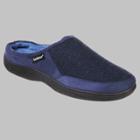 Isotoner Men's Herringbone Logan Hoodback Slippers - Navy Blue