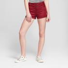 Women's High-rise Triple Stack Jean Shorts - Mossimo Supply Co. Burgundy