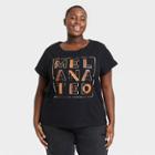 No Brand Black History Month Women's Plus Size Melanated Short Sleeve Graphic T-shirt - Black
