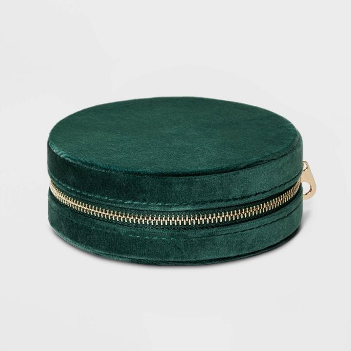 Velvet Slim Case Jewelry Storage - A New Day Green