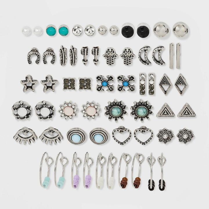 Star Hamsa And Evil Eye Stud Earring Set 30ct - Wild Fable