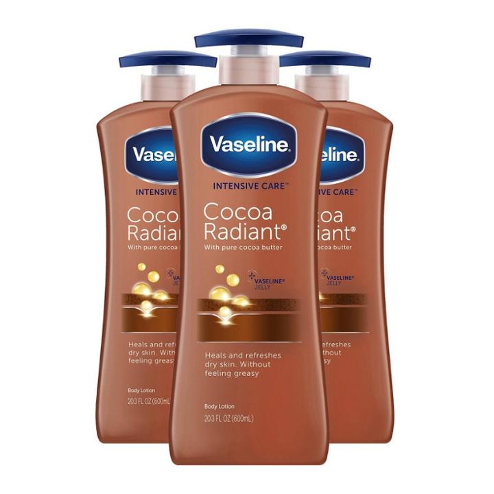 Vaseline Intensive Care Cocoa Radiant Hand And Body Lotion - 3pk/20.3 Fl Oz