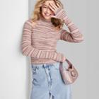 Women's Mock Turtleneck Fitted Cut Out Pullover Sweater - Wild Fable