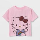 Girls' Hello Kitty Kindness Short Sleeve Graphic Pocket T-shirt - Pink