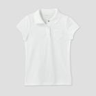 Girls' Adaptive Short Sleeve Polo Shirt - Cat & Jack White