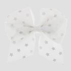 Girls' Bow With Silver Foil Print Hearts Clip - Cat & Jack White, Black