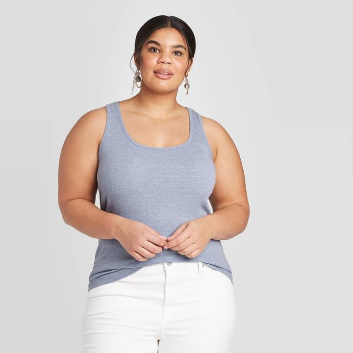 Women's Plus Size Tank Top - Universal Thread Blue 1x, Women's,