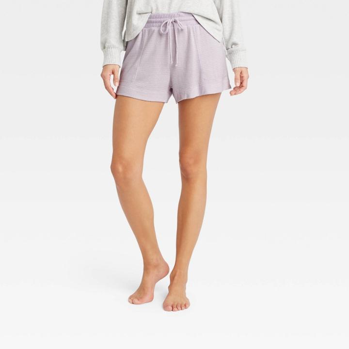 Women's Striped Perfectly Cozy Lounge Shorts - Stars Above Purple