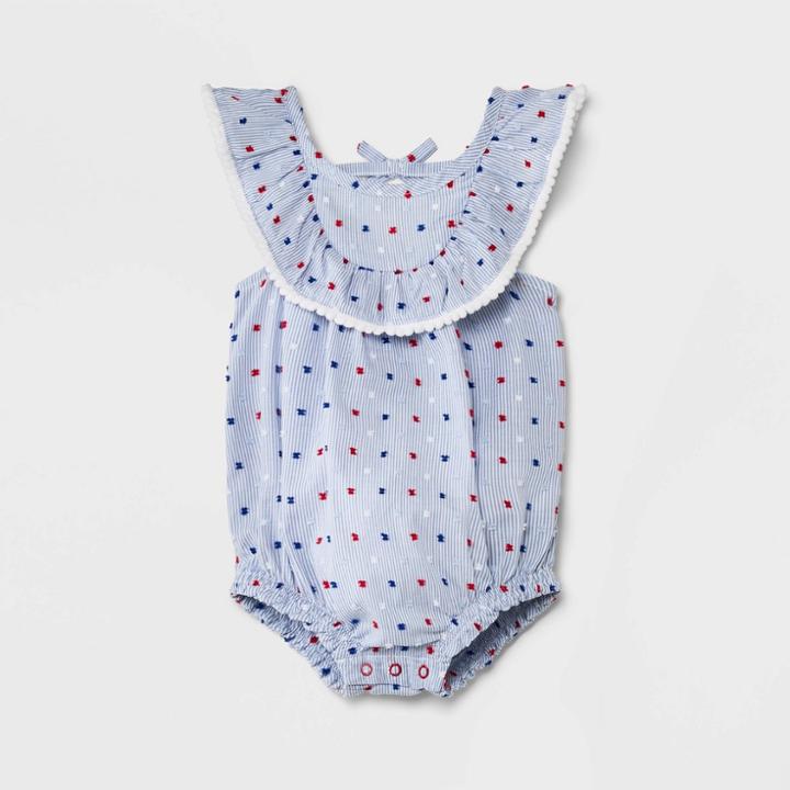 Baby Girls' Clip Spot Romper - Cat & Jack Blue