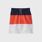 Boys' Colorblock Swim Trunks - Cat & Jack Navy/orange