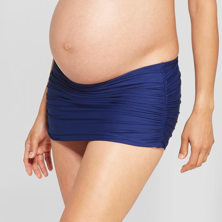 Maternity Side Ruched Swim Skirt - Sea Angel - Navy Xl, Women's, Blue