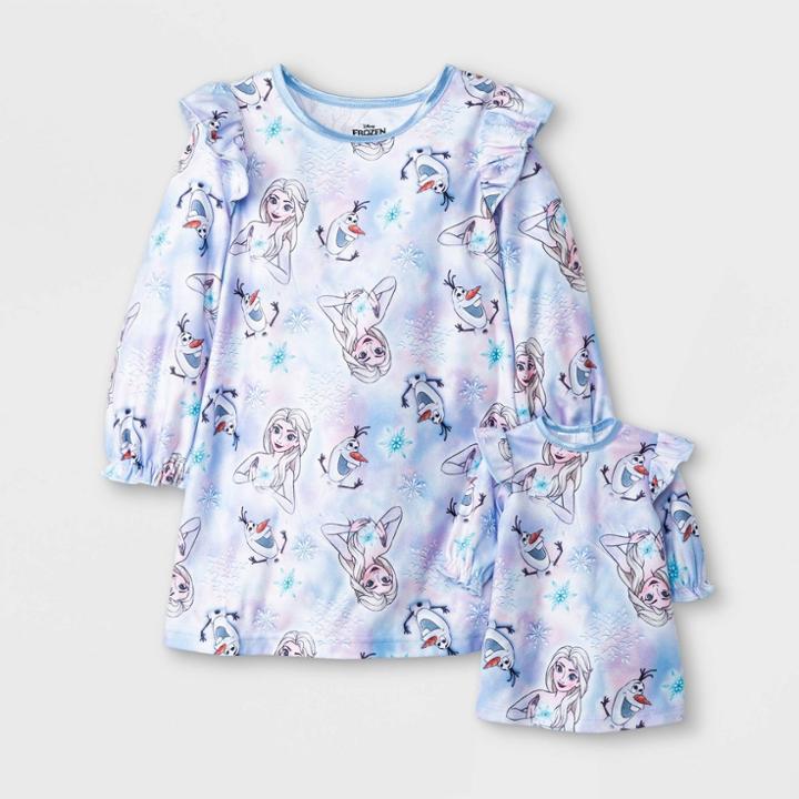 Toddler Girls' Frozen 'doll And Me' Nightgown - Blue