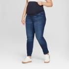 Maternity Plus Size Crossover Panel Skinny Jeans - Isabel Maternity By Ingrid & Isabel Dark Wash 18w, Women's, Blue