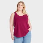 Women's Plus Size Drapey Tank Top - Ava & Viv Red