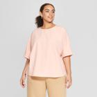 Women's Plus Size Short Sleeve Boxy T-shirt - Who What Wear Pink