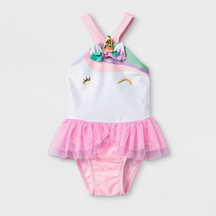 Baby Girls' One Piece Swimsuit With Bow - Cat & Jack Pink