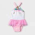 Baby Girls' One Piece Swimsuit With Bow - Cat & Jack Pink