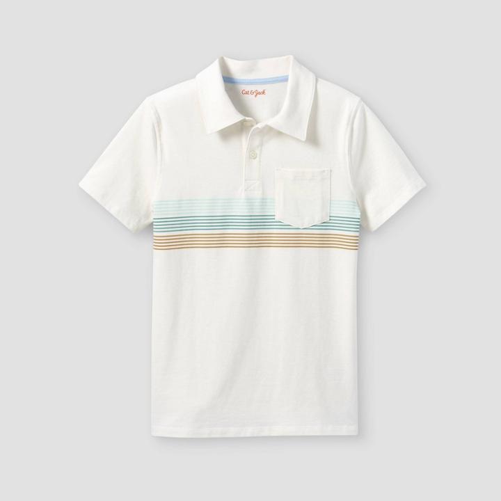 Boys' Knit Polo Short Sleeve Shirt - Cat & Jack Cream