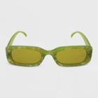 Women's Marble Print Rectangle Sunglasses - Wild Fable Green