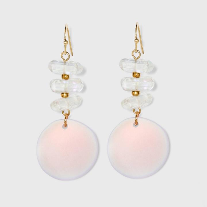 Crystal And Disc Drop Earrings - A New Day Lavender, Purple