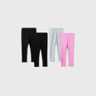 Toddler Girls' 4pk Sparkle Leggings - Cat & Jack Black/pink/gray 3t, Black/gray/pink