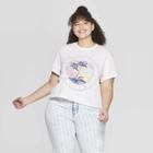 Women's Plus Size Short Sleeve Into The Sunset Cropped T-shirt - Grayson Threads (juniors') - White
