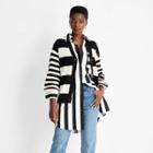 Women's Striped Slouchy Cardigan - Future Collective With Kahlana Barfield Brown Black/white Xxs