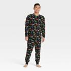 Men's Tall Halloween Dino Skeletons Family Pajama Set - Hyde & Eek! Boutique Black