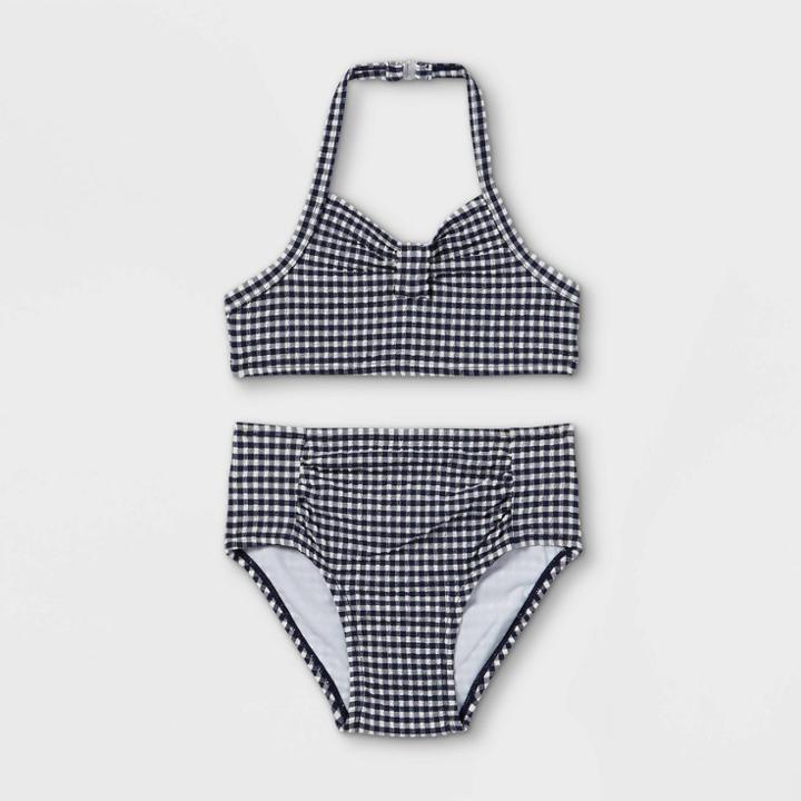 Toddler Girls' Retro Seersucker Bikini Set - Cat & Jack Navy