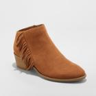 Women's Sonia Fringe Bootie - Universal Thread Cognac (red)