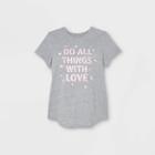 Maternity Short Sleeve Do All Things With Love Graphic T-shirt - Isabel Maternity By Ingrid & Isabel Gray