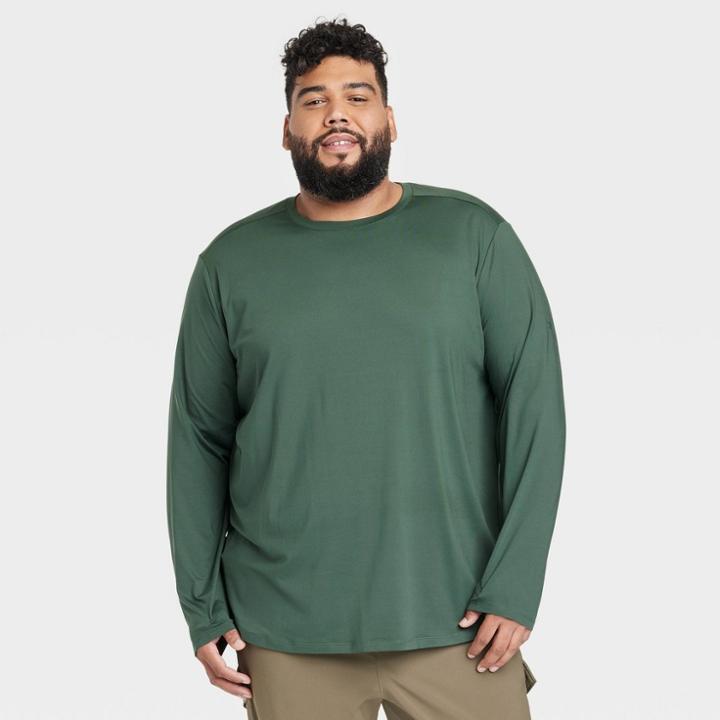 Men's Big & Tall Soft Stretch Long Sleeve Athletic Top - All In Motion Green