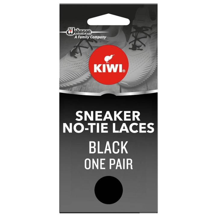 Kiwi Sneaker No-tie Shoe Laces, Black, One Size Fits All (1 Pair), Black/green