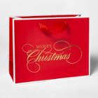 Red With Gold Merry Christmas Large Vogue Gift Bag - Sugar Paper , Gold Red