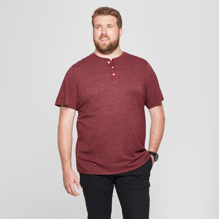 Men's Big & Tall Short Sleeve Henley - Goodfellow & Co Berry Cobbler