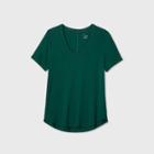 Women's Short Sleeve Scoop Neck T-shirt - A New Day Green